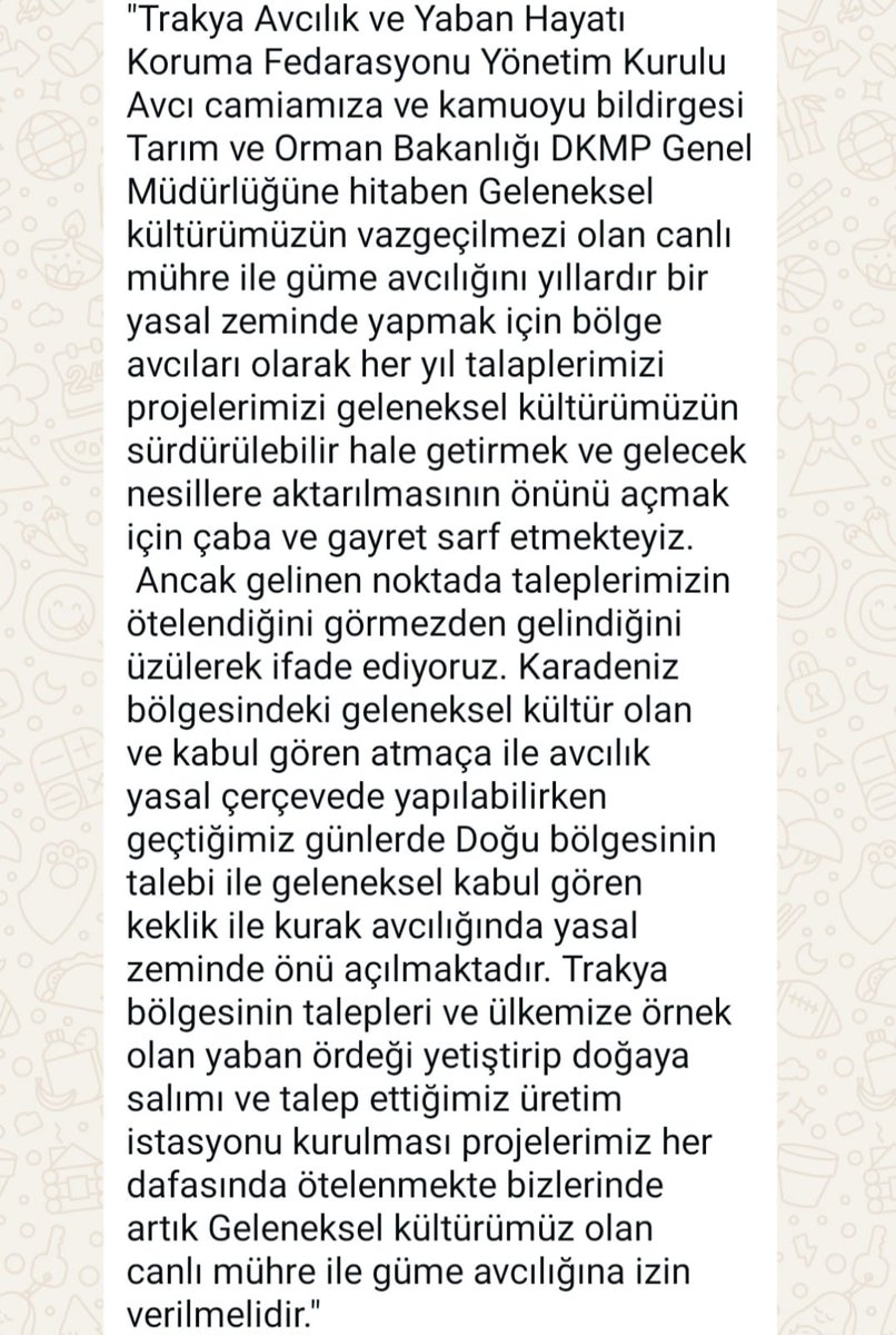 erencan2016's tweet photo. #trakyaAvcılıkYabanHayatıKorumaFedarosyonu
#dkmp 
#dkmpormanmüdürlüğü
#DKMPtarımormankomisyonu
#tarımveormanbakanlığı
#trakyaavcılıkserbestbırakıksın
#trakyaavcılıkgümehayatıkorumaveserbest
ATA YADİGARI GÜME AVCILIĞI YASALLAŞTIRILSIN https://t.co/3pxYThtwzd
