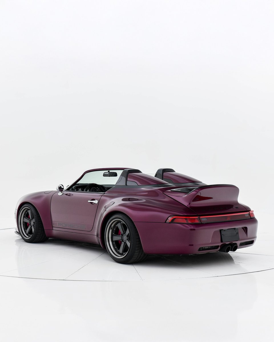 duPontREGISTRY's tweet photo. Presenting an exceptionally rare and highly bespoke modern air-cooled reinterpretation, a 1997 Porsche 911 Speedster (993) Reimagined by Gunther Werks. 

Now available for $1,200,000

This particular example is one of just 25 units built worldwide and is dubbed Mystique, and is finished in Amethyst Metallic over a bespoke purple and black leather interior. The Speedster bodystyle represents the most radical open-top expression of Gunther Werks’ carbon-intensive 993 program. 

For More Info: https://t.co/8gShR5G1Pb