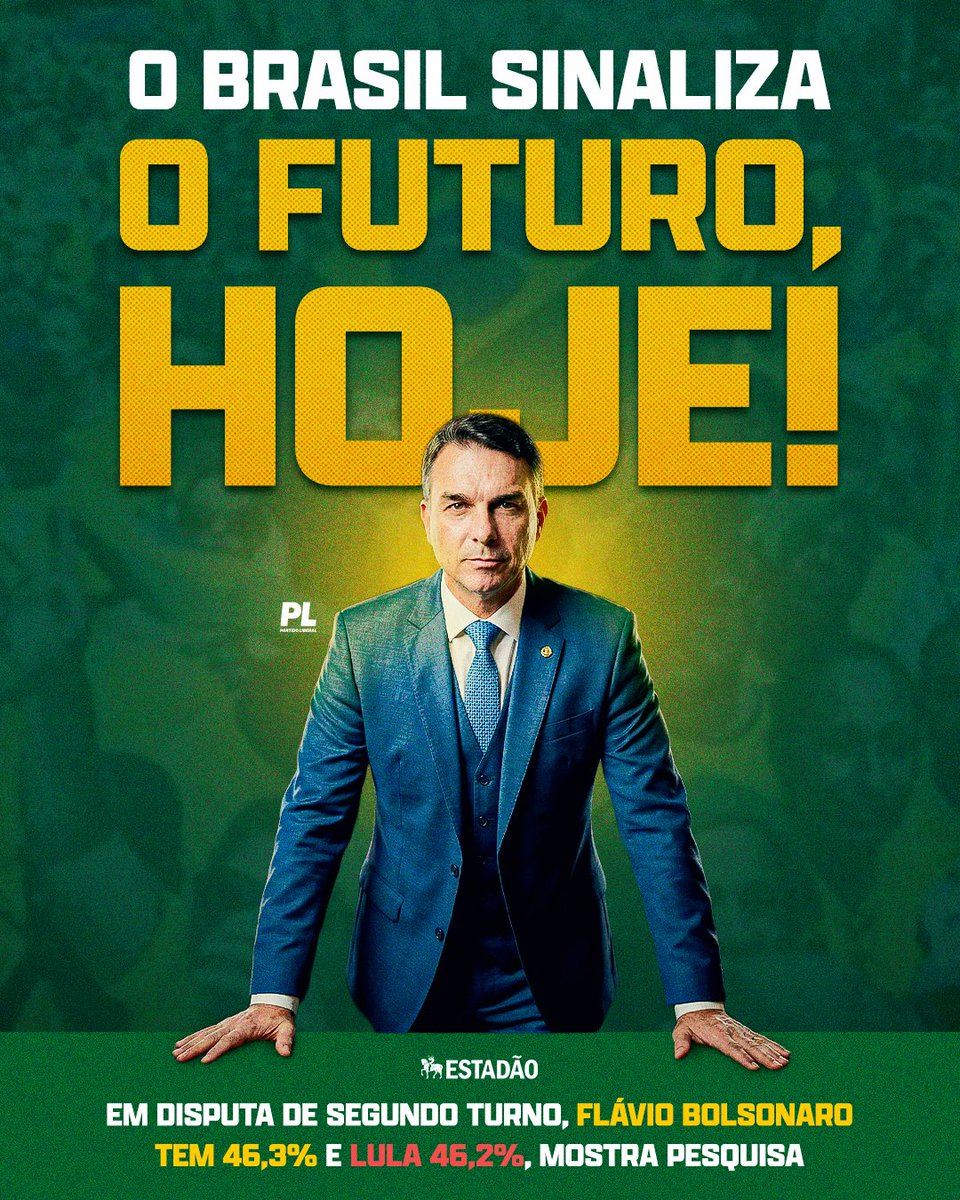 Conforme nova pesquisa divulgada pelo Atlas/Bloomberg, o senador Flávio Bolsonaro, pré-candidato à Presidência da República pelo PL, ultrapassou o opositor Lula, considerando um cenário de segundo turno em que ambos disputem.

Isso porque as intenções de voto para Flávio