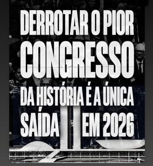 Não esquecer, o Presidente Lula precisa de 308 deputados e 45 senadores.
