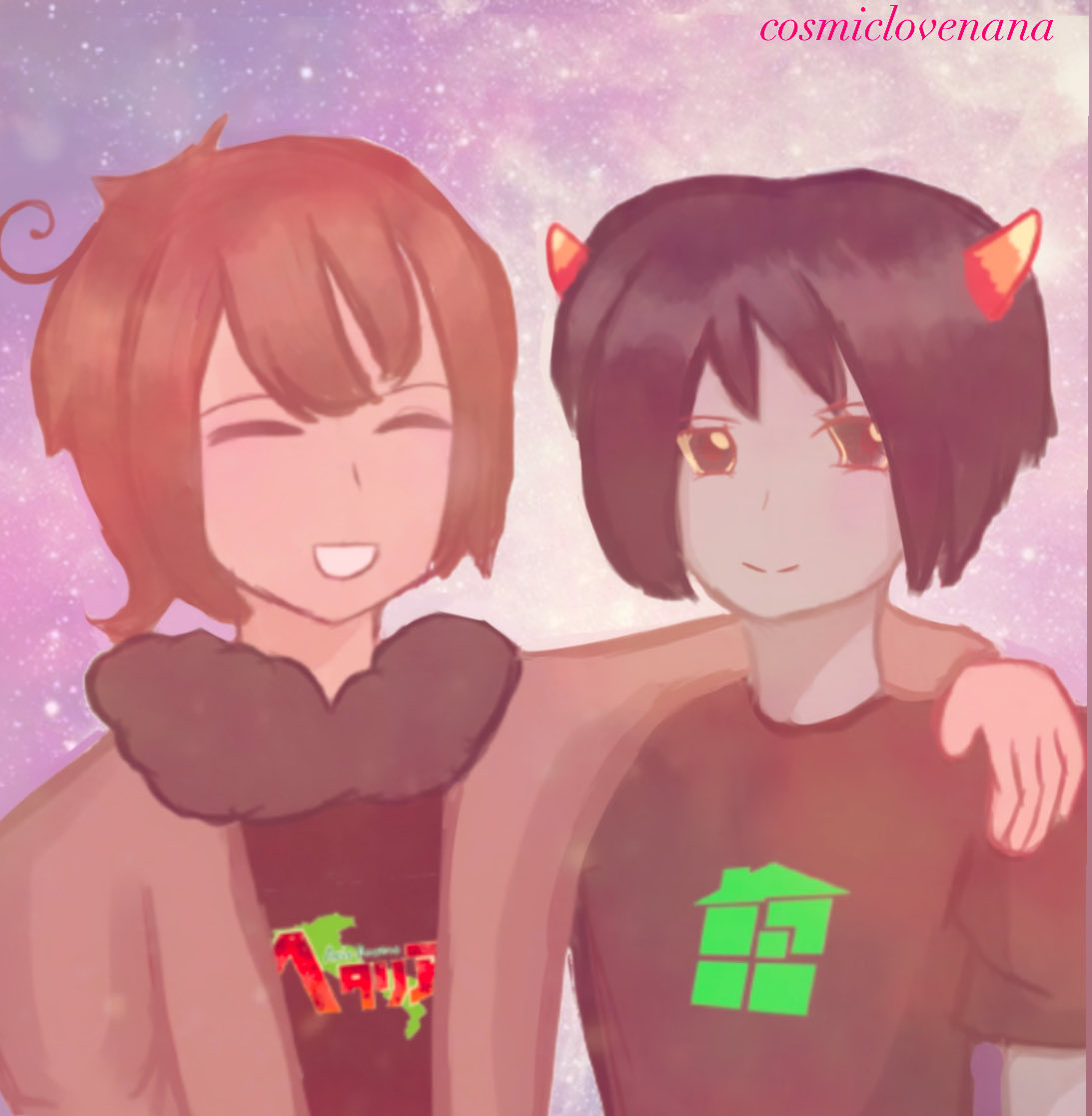 rainalicorn's tweet photo. FINALLY DREW MY TWO FIXATIONS #homestuck #hetalia #fandomstuck #hetastuck https://t.co/eEQUZA6AEL