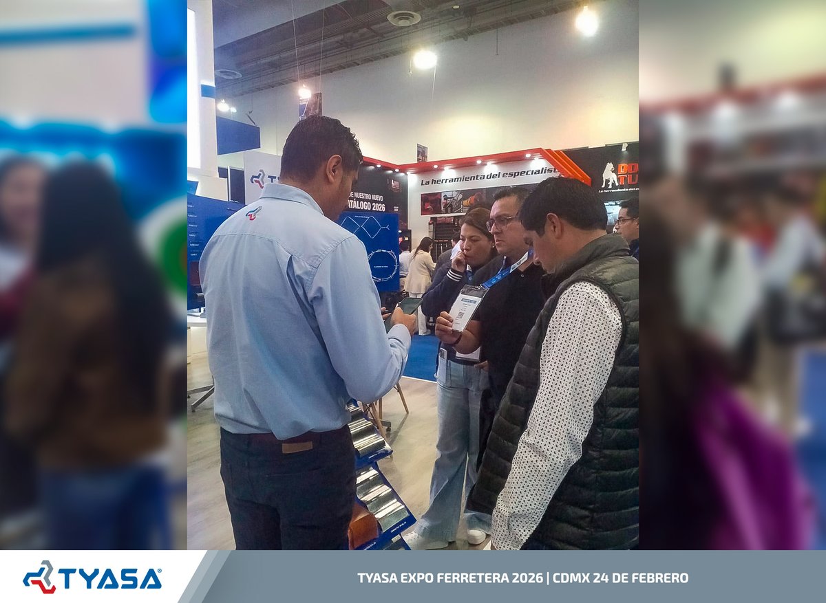 TYASA42's tweet photo. Así el primero día de actividades de @TYASA en la Expo Nacional Ferretera Oficial 2026 edición CDMX, gracias por visitarnos y ser parte de esta experiencia, aún puedes visitarnos, nos encontramos en el stand 309, pasillo 400 ¡Te esperamos hoy y mañana!
#ExpoFerretera #CDMX https://t.co/4aQBv0wJ1A