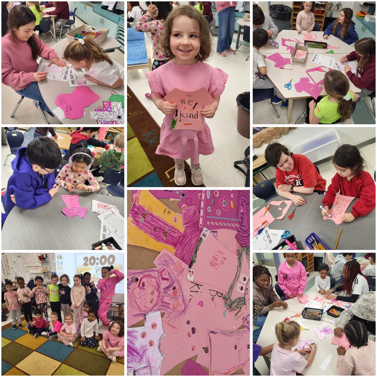 #ocsbPinkShirtDay We created our own "be kind" shirts with our grade 6 buddies today! <a href="/OttCatholicSB/">Ottawa Catholic School Board</a> <a href="/ChapelHillOCSB/">Chapel Hill Catholic School</a> <a href="/AmyNesbitt1/">Amy Nesbitt (she/her)</a>