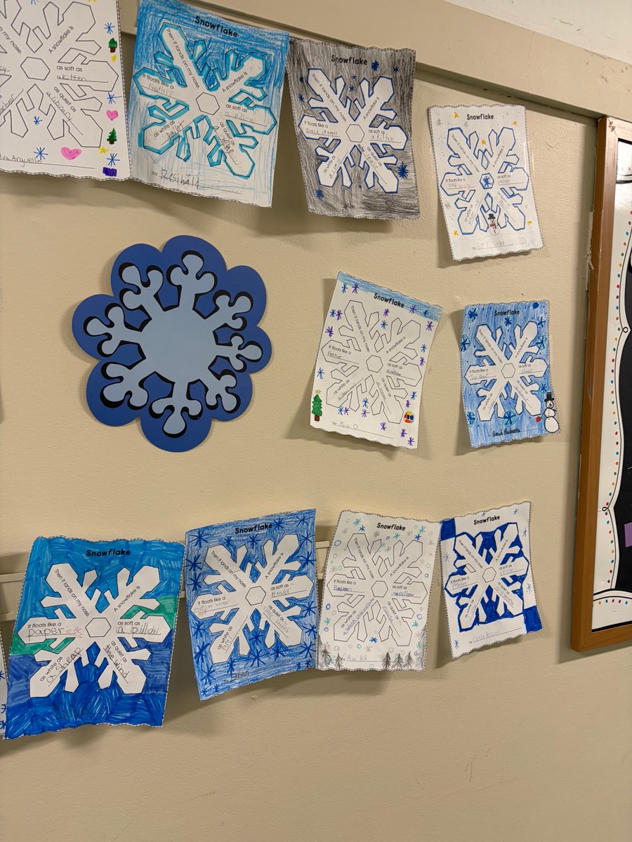 ics_stults's tweet photo. “Snowflake Similes” in 4th grade connect with the weather!! ☃️❄️🌨️ ⁦@icschool_online⁩ https://t.co/UE0cZS608l