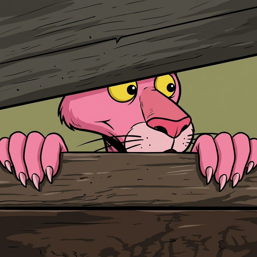 PINKY CLAWS is in trouble.

Classic troublemaker sneaking into places he shouldn’t, stirring chaos, now hiding low till the coast is clear.
2222 pink fugitives like this one, coming soon.
He’s laying low for now… 

You spotted him. Don’t snitch.
Interact for WL and  join the