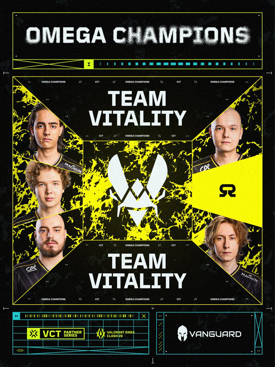 vct_emea's tweet photo. Without dropping a SINGLE MAP 👏

@TeamVitalityVAL are your #EMEAClash Omega Champions 🏆 https://t.co/ZdrhUavUWU