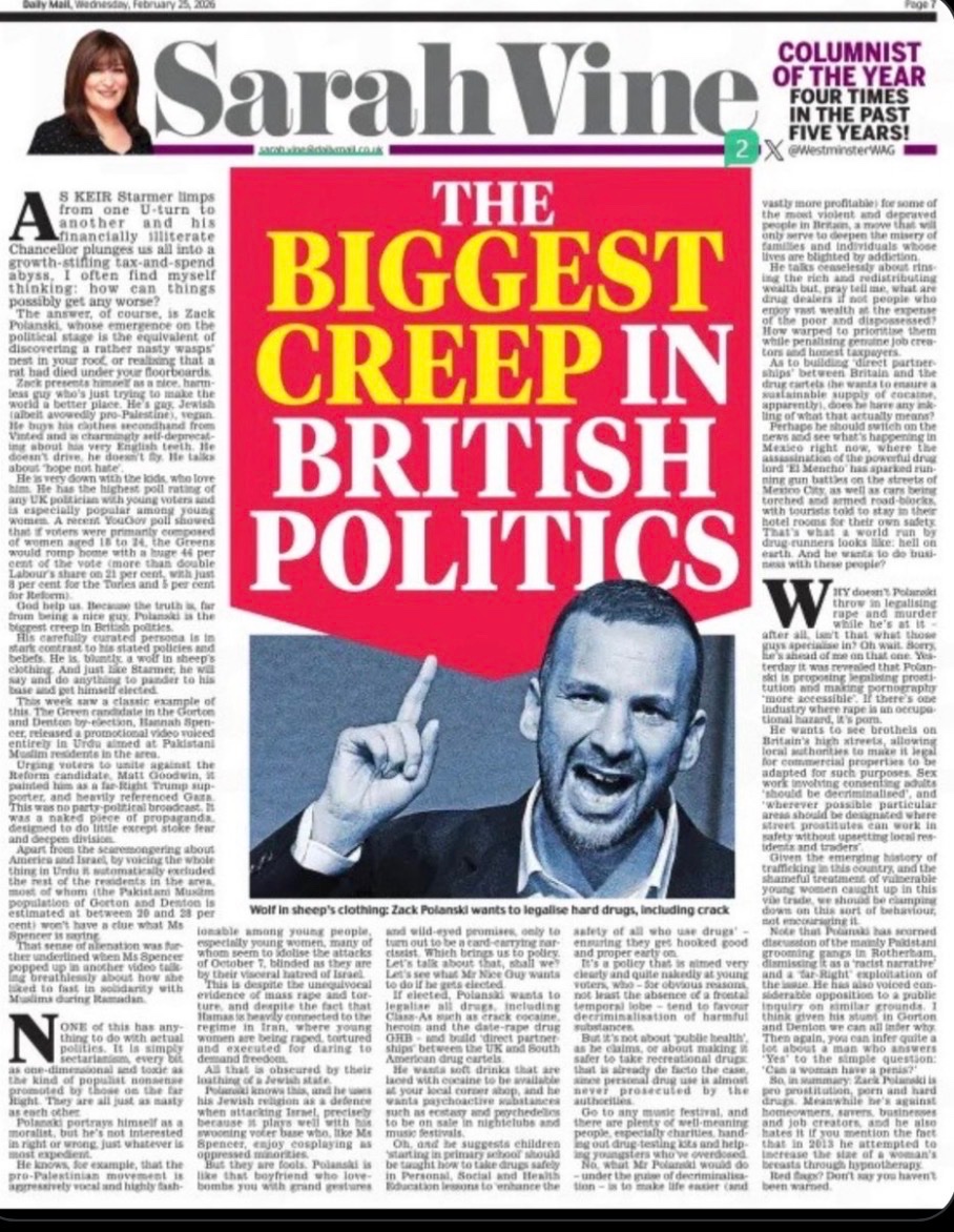 Does Sarah realise that with the finger pointing it looks like Zach is calling her the biggest creep in politics?