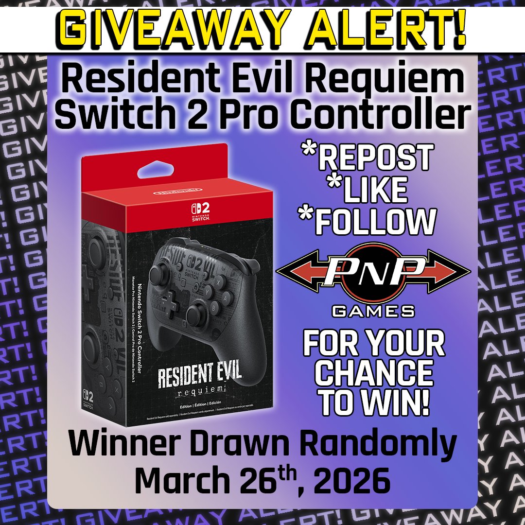 GIVEAWAY ALERT 💉

REPOST, LIKE, AND FOLLOW PNP GAMES for your chance to WIN a Resident Evil Requiem Edition NS2 Pro Controller!

Control yourself as best you can around Leon Scott Kennedy. See you in Raccoon City.

#VideoGames #Canada #USA #Free #Giveaway
 
*No purchase
