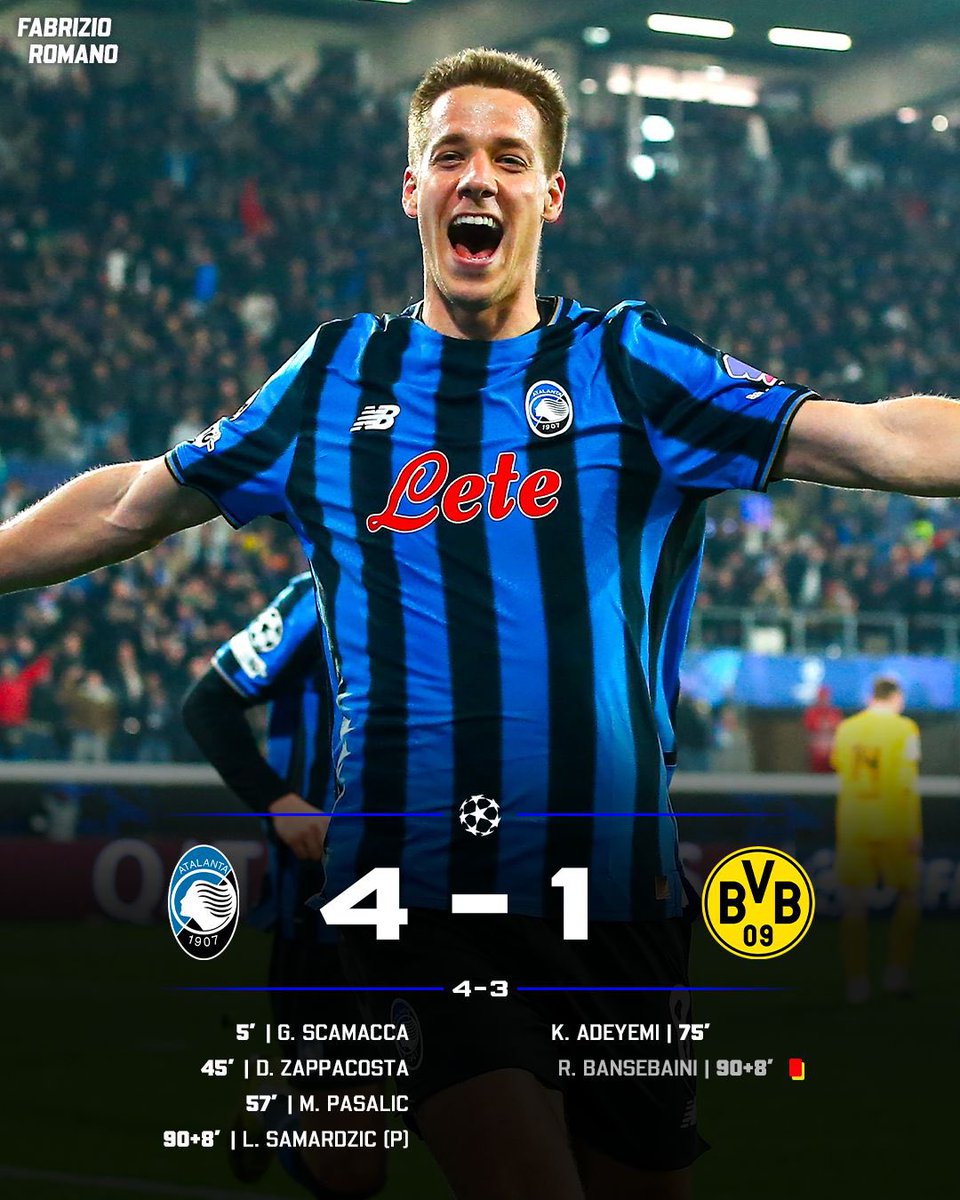 🚨 Atalanta are qualified to Champions League round of 16 with a comeback! Borussia Dortmund, eliminated.

Who’s been your Man of the Match?