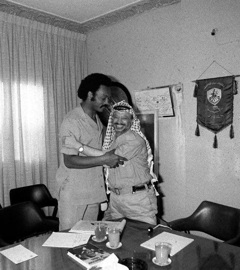 “Never again applies to everybody”-  Reverend Jesse Jackson.

Yasser Arafat with Reverend Jesse Jackson in Beirut, Lebanon, 1979.
