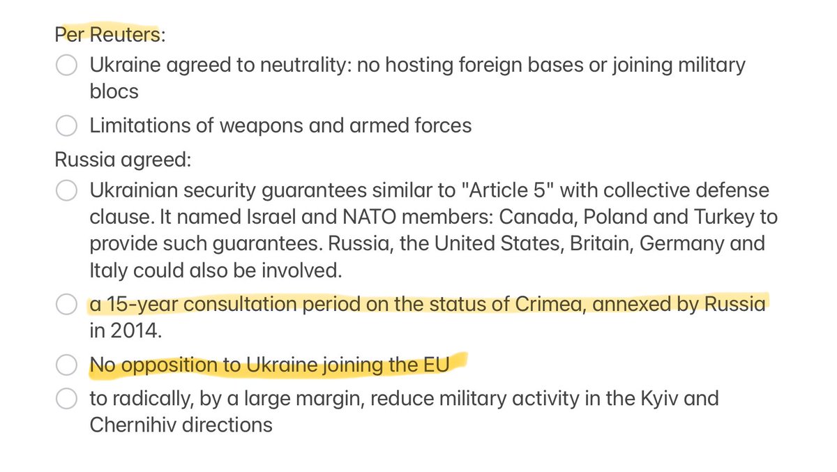 <a href="/Alex_Oloyede2/">Spetsnaℤ 007 🇷🇺</a> It’s not spelled out, but I think the Donbas would be autonomous, same as the Minsk 2 agreement.  Crimea would be resolved within 15 year of negotiations.