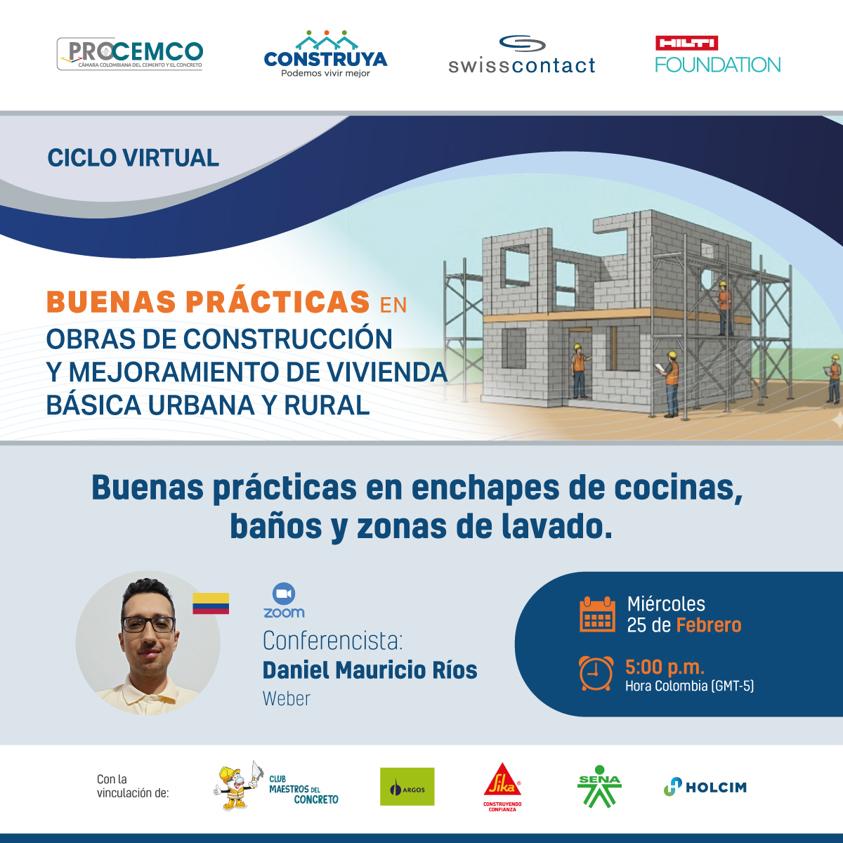 Instalar enchapes no es solo pegar baldosas, el secreto está bajo la superficie...

¡Hoy miércoles 25 de febrero a las 5:00 p.m. hora Colombia! 

Videoconferencia sin costo.

Link de inscripción: us02web.zoom.us/webinar/regist…

¡No faltes!