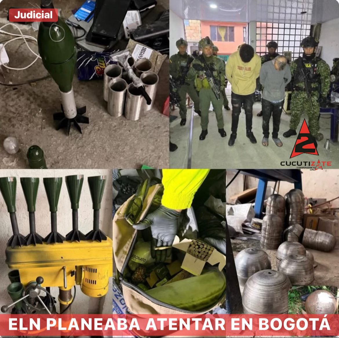 Cucutizate's tweet photo. #BOGOTÁ | Desmantelan depósito con explosivos.

En el lugar se incautó material para la fabricación de más de 70 artefactos explosivos improvisados (AEI), además de lanzagranadas, munición y otros elementos que, al parecer, serían utilizados para ejecutar acciones terroristas. https://t.co/eTm2IdWZ3g