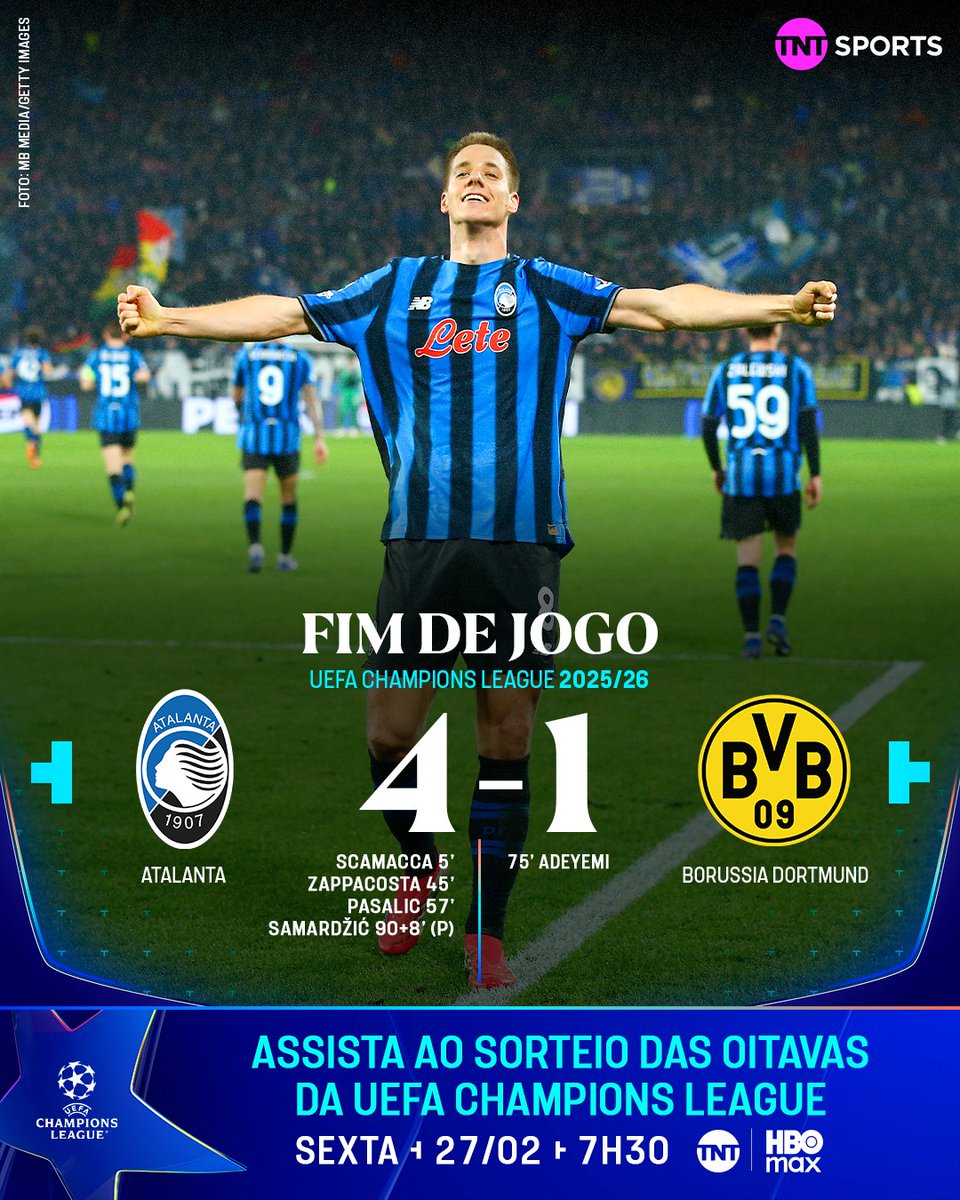 QUE PARTIDA INSANA! 🔥🔵 A Atalanta vence de forma heroica e emocionante o Borussia Dortmund com gol de pênalti no último minuto e avança na #CasaDaChampions! #MFM #HBOMax