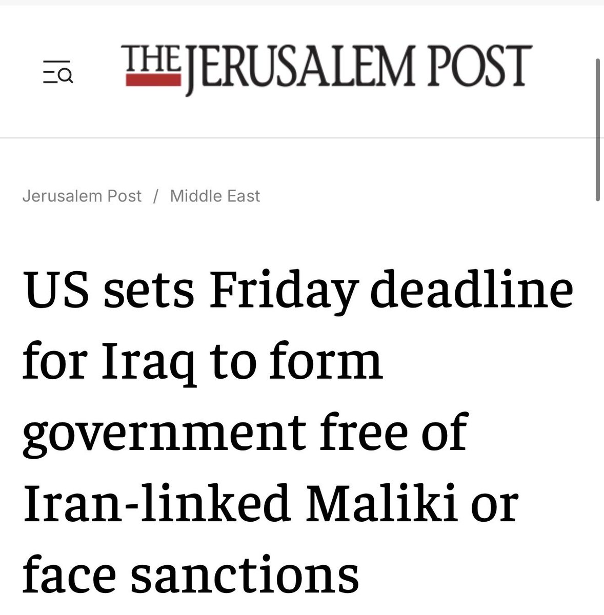 The US invaded Iraq to spread democracy

And that’s why it exercises veto power over the Iraqi electorate