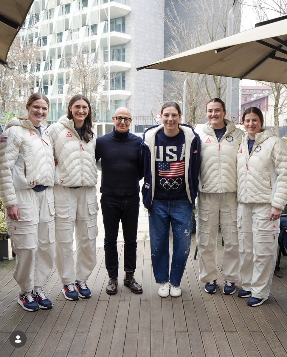 Stanley Tucci treats the US Women’s hockey team to one of his favourite restaurants in Milan:

“We brought you a jersey… because you want to play forward.”