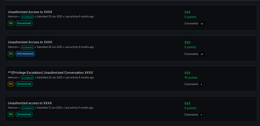 Alhamdullah ❤️ 

I'm  happy to have participated in protecting the Intercom product,  discovering some vulnerabilities, and receiving a reward of $$$$.

#Bugbountytips #Bugbounty #Bugcrowd #bounty #Intercom #Bugbountytip