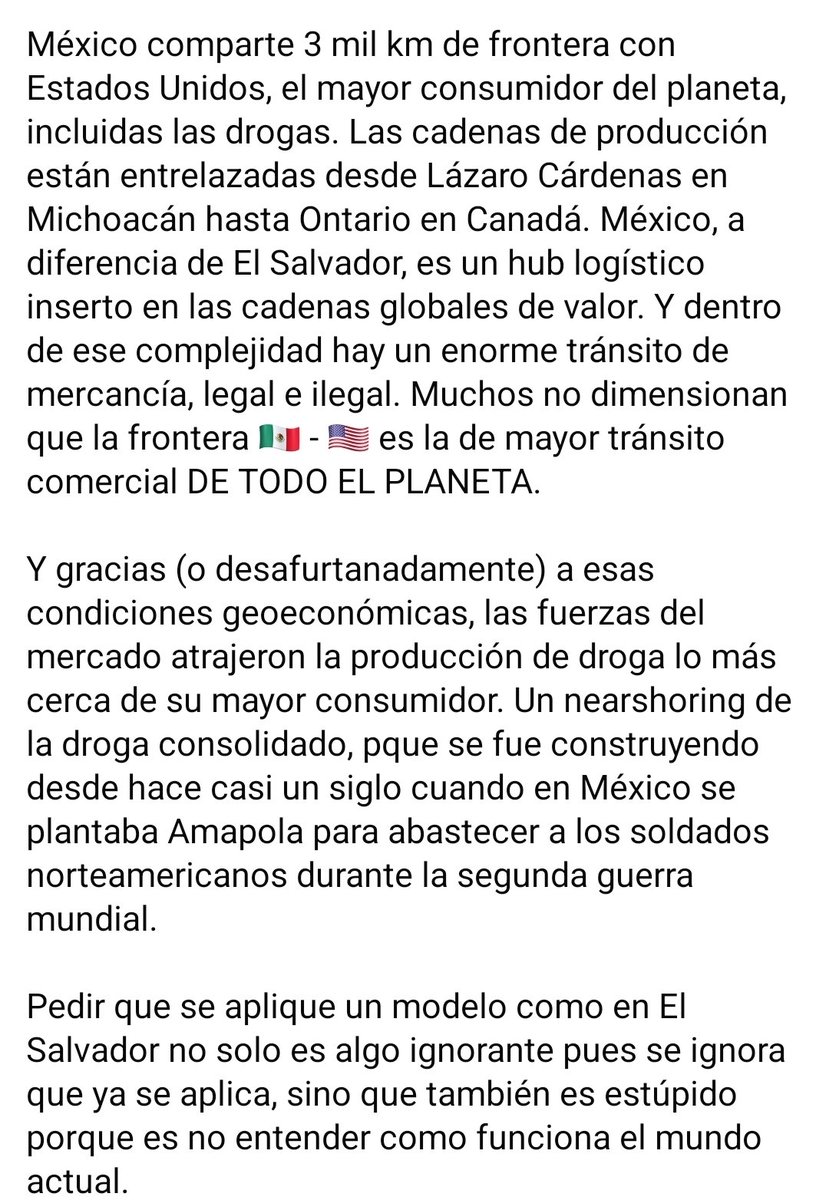 <a href="/nayibbukele/">Nayib Bukele</a> Nota de la comunidad: Es un tema geoeconómico, no de fuerza de voluntad, ni del tamaño del país. Ojalá algún día lo entienda.