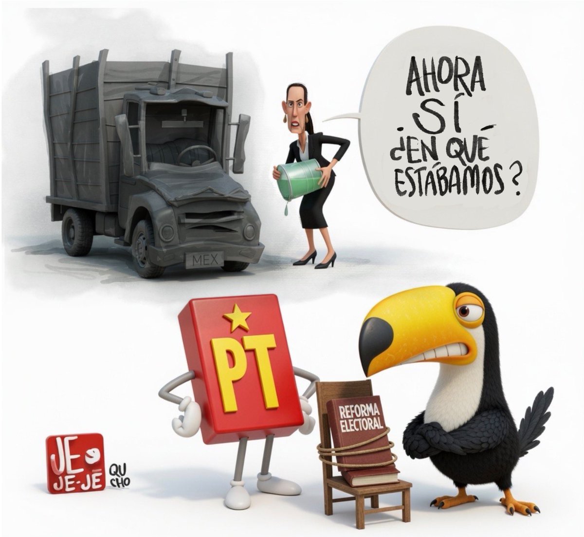 Curioso cómo la reforma electoral despierta convicciones…
sobre todo cuando la lista tiene nombres propios.

Mientras tanto, el motor sigue sonando raro.

Por <a href="/qucho/">Qucho</a> 

#jejejepolitico