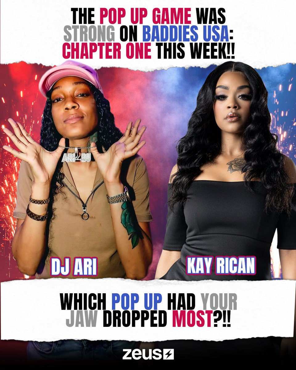The_ZeusNetwork's tweet photo. Listennn! ๐๐พ The POP UP game was too STRONG ๐ช๐พ on the last episode of #BaddiesUSAChapterONE!!! ๐คช Flood the comments & let us know which pop up had your JAW DROPPED mostโฆ#DJAri or #KayRican?! ๐คฏ๐บ๐ธ
Link in bio to watch #BaddiesUSAChapterONE streaming NOW on @The_ZeusNetwork! โก๏ธ https://t.co/70oLQOtf9U