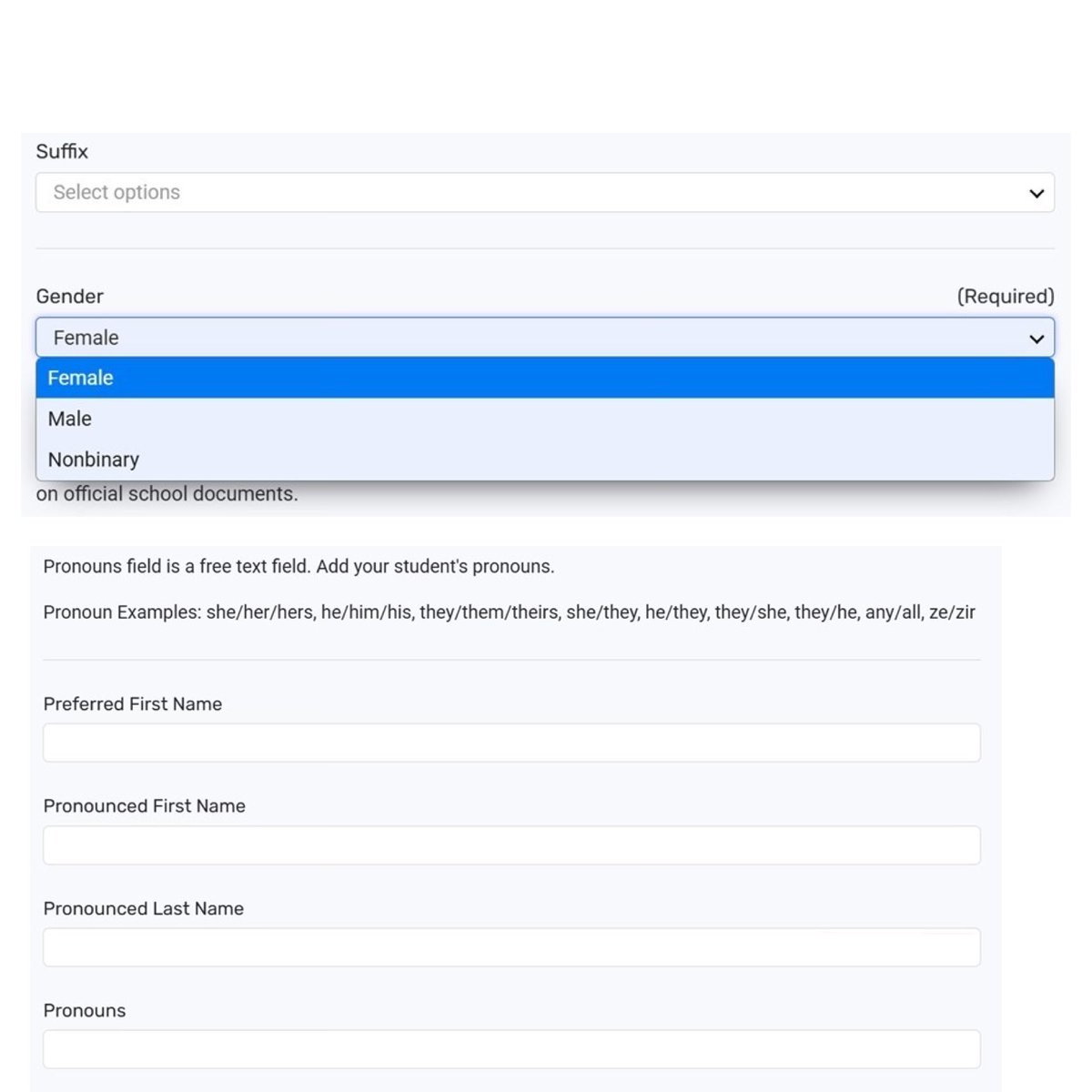 INBOX: Registration for kindergarten in Norwood, Massachusetts school

Why are schools teaching 5-year-olds  they can be nonbinary and trans and use ze/zir pronouns??

This crap has to stop