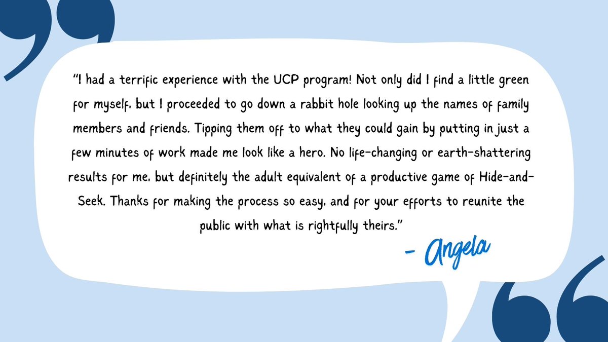WAStateDOR's tweet photo. Angela shared her Unclaimed Property story with us recently. Its quick, safe, and simple to find yours at https://t.co/gYkGoF5naT. 
#claimyourcash #unclaimedproperty #missingmoney #testimonial https://t.co/wSsidLC9Oe
