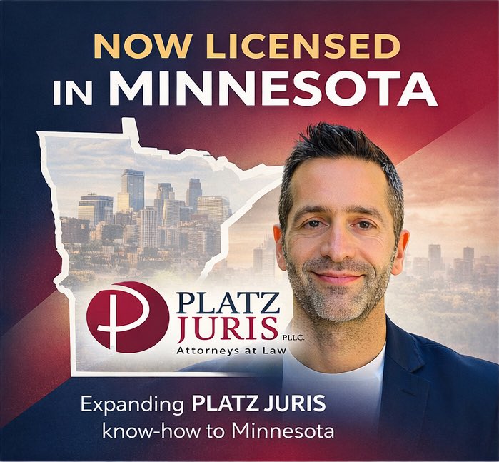 platzjuris's tweet photo. PLATZ JURIS, PLLC continues to grow strategically, bringing experienced intellectual property, business, and litigation counsel to clients in Minnesota and beyond.

Grateful for the opportunity to expand our reach ... and excited for what’s ahead. https://t.co/T8e7jPuEnc