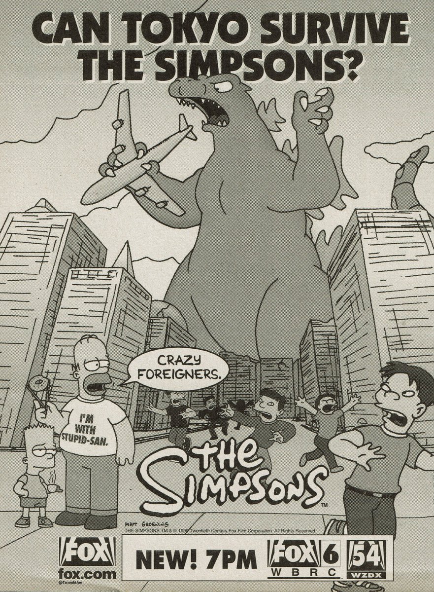 Here’s a high-res scan of a TV Guide ad for The Simpsons season 10 episode, “Thirty Minutes over Tokyo".