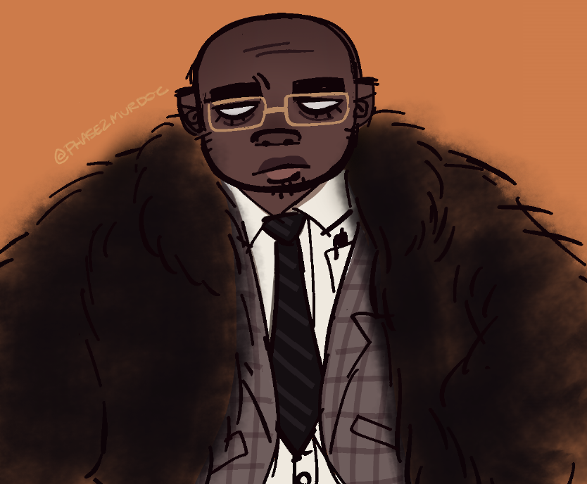 have I ever shared this Russel sketch. Oh well here he is #Gorillaz 🧡