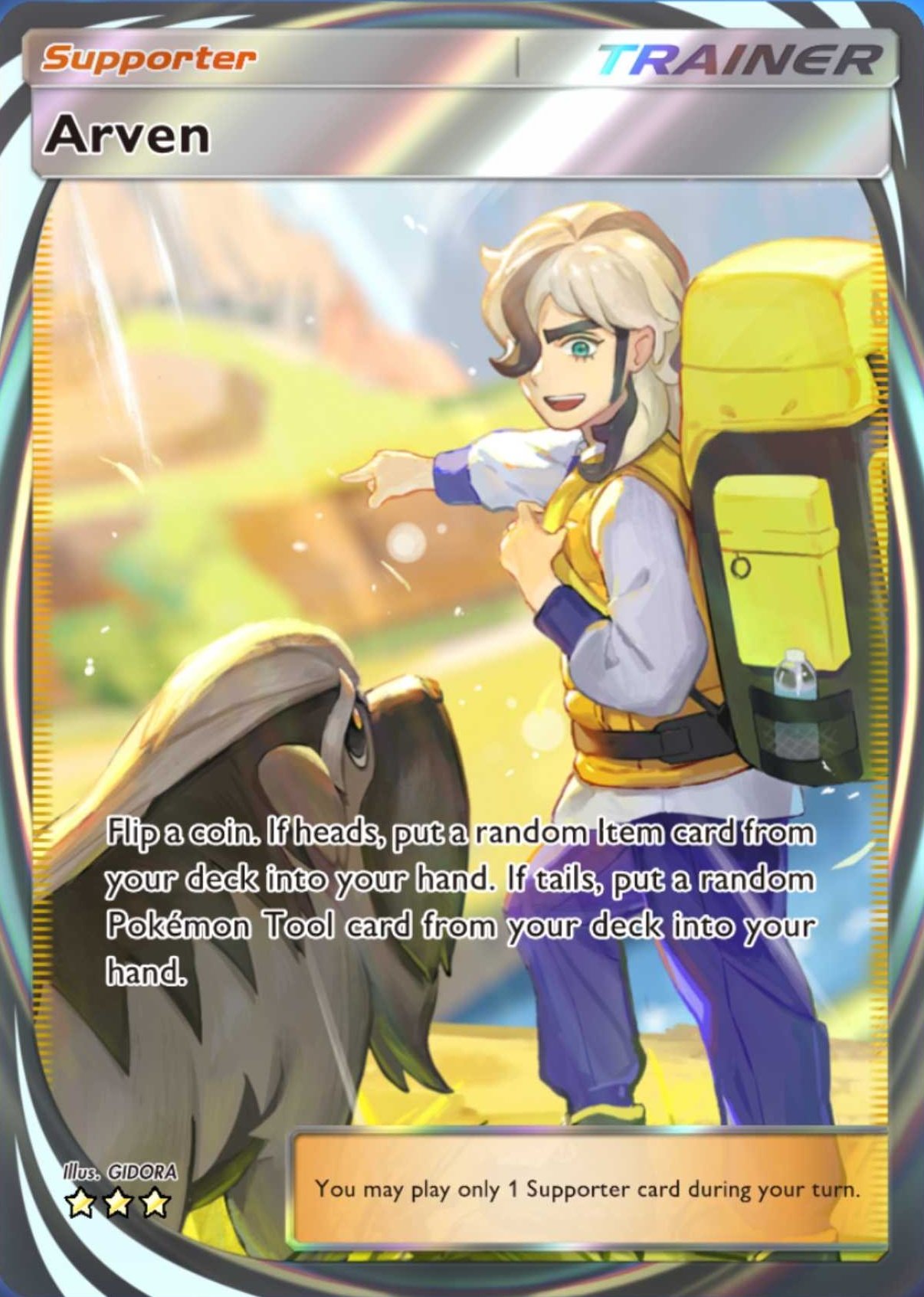 arven pokemon card full art - 235/091 - Paldean Fates shuffle your deckYou may play only 1 Supporter card during your turn. Cards Of Pokmon TCG: Scarlet