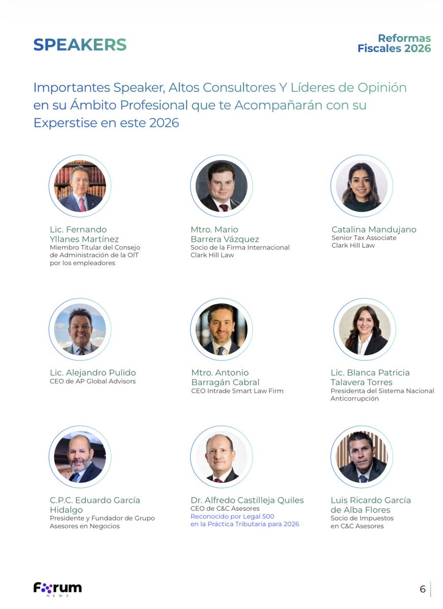 🇲🇽 En el #Foro de Reformas Fiscales y Actualización al Marco Fiscal 2026, de #ForumNews, platicaremos sobre el panorama #Geopolítico y #Económico para la toma de decisiones #Empresariales y Profesionales. 

Agradezco a <a href="/GonzalezCa58069/">Carlos González En la Escena Tributaria</a> por su invitación y auguro todo el éxito.