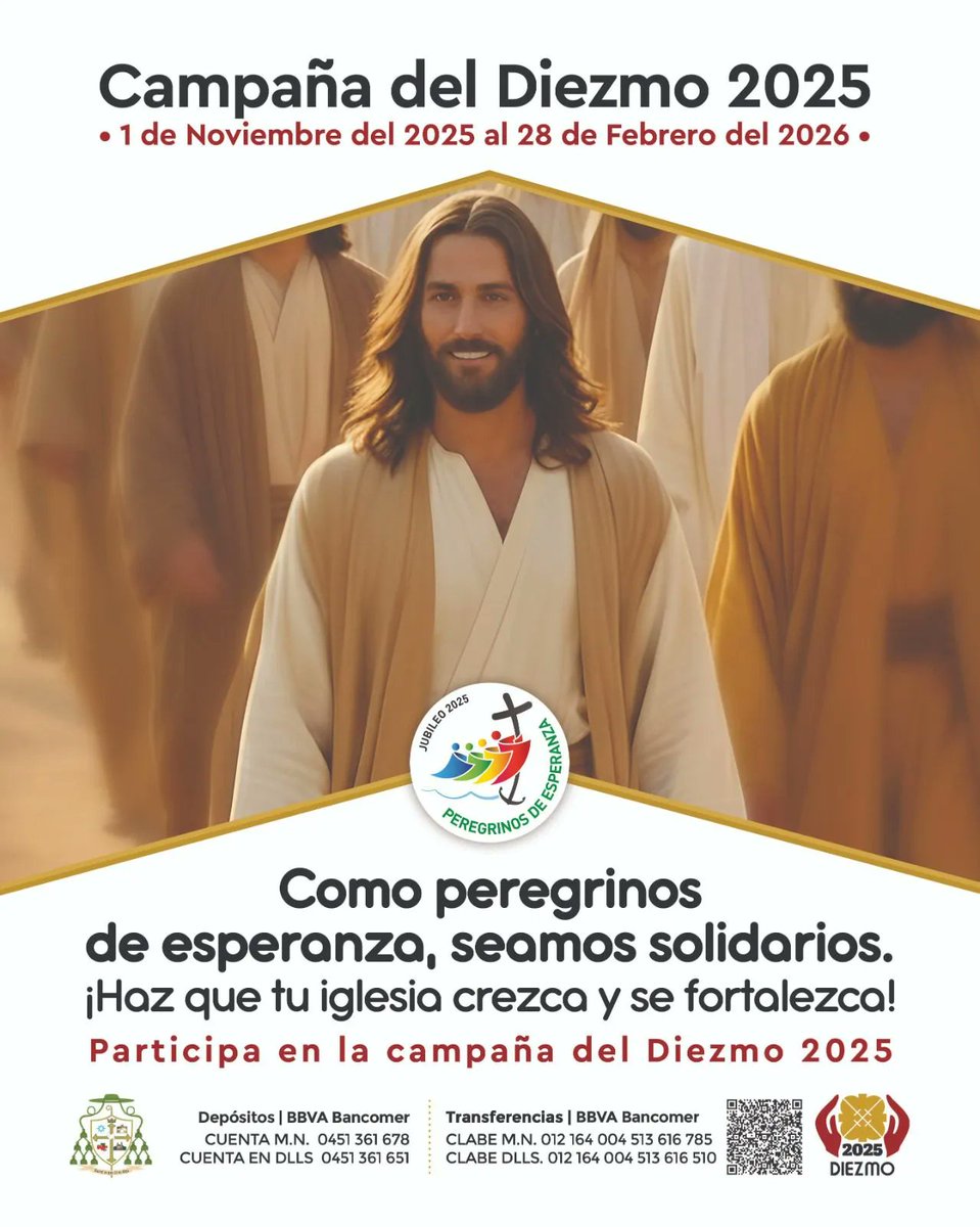 rguadalupana's tweet image. Últimos días para participar en la #Campaña del #Diezmo #2025 del 1 de #noviembre de 2025 al 28 de #febrero de #2026. Cómo peregrinos de esperanza, ¡Seamos Solidarios! #diocesis #cdjuarez #catolicos #findeaño #diciembre #iglesiacatolica