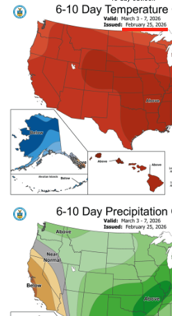 Warm and Dry: 6 to 10 days out:  #cawx