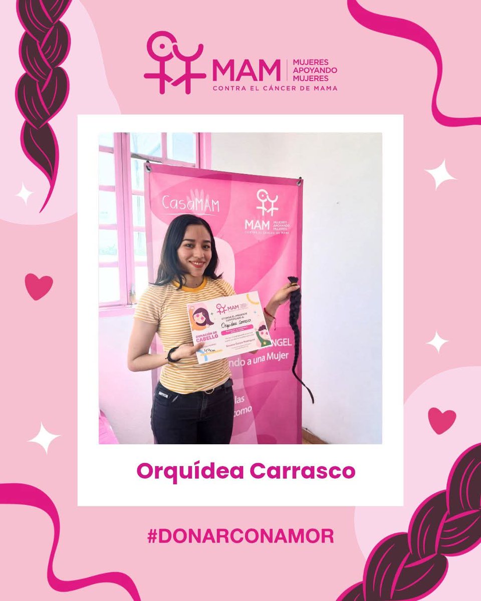 Gracias a la joven Orquídea por sumarse con la donación de cabello a nuestra causa, para que podamos seguir transformando el cabello en hermosas cortinas de cabello natural 🩷✨️

#CasaMAM #CáncerDeMama #DonarConAmor