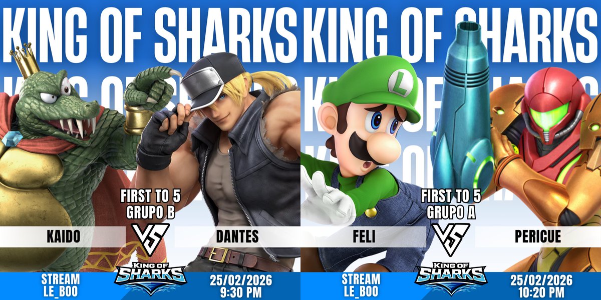 EscualosECW's tweet photo. Y en lasistas de la liga KING OF SHARKS del día de hoy
Iniciamos con los primeros tiros por el canal del buen Z
 https://t.co/4C7zmsqCe3 https://t.co/romxR42spY