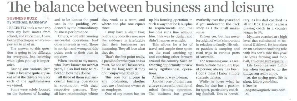 MichaelBagshaw's tweet photo. This week's Stock Journal article. Finding a balance between on-farm business and off-farm interests is important. https://t.co/vJeEFg1xTO