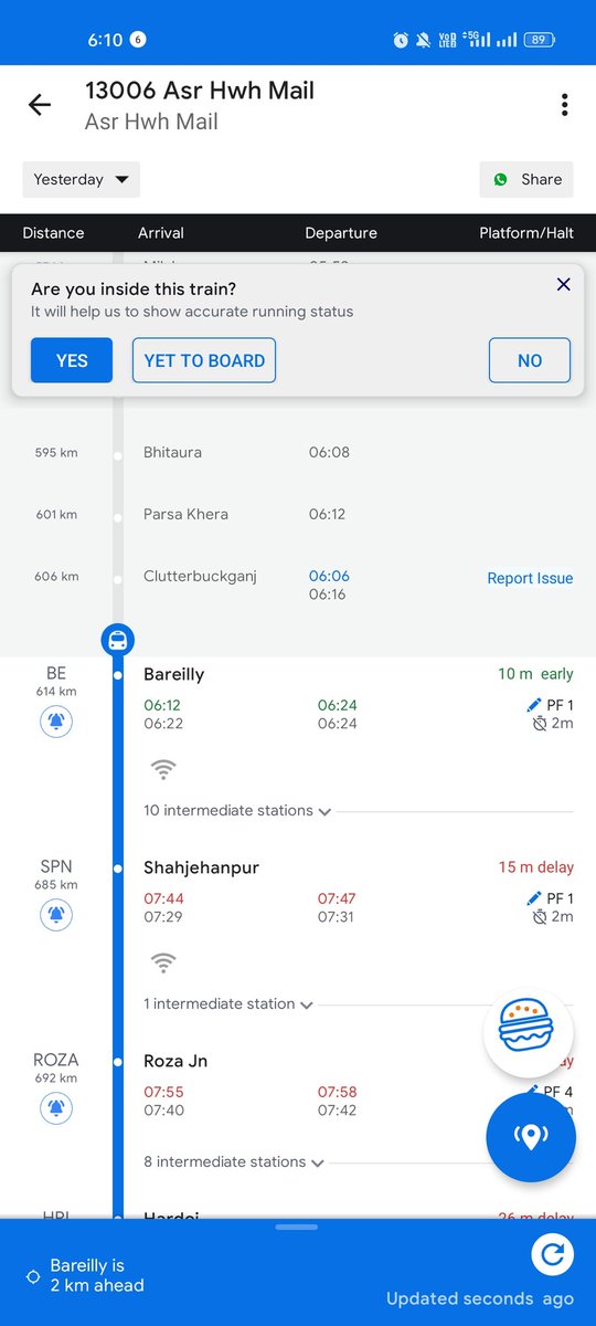 MrMeioo's tweet photo. @ixigo showed my train just 2–3 km away, but it hadn’t actually arrived.This misinformation made me rush and increase my vehicle speed, risking  @whereismytrain showed the correct location (around 50 km away).Please improve accuracy passenger safety must come first. https://t.co/DEgppxKhnQ