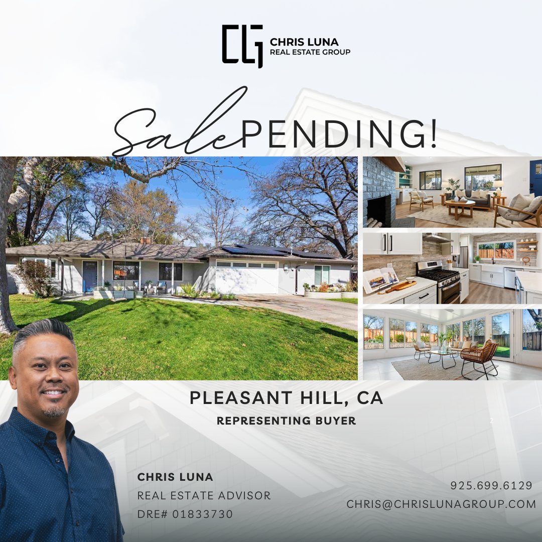 AgentChrisLuna's tweet photo. OFFER ACCEPTED!!

** Representing Buyers **

CHRIS LUNA
Broker Associate/ Realtor
COMPASS
🌐 https://t.co/xQ2sFIln0S
☎️ 925.699.6129
📜 DRE# 01833730

*Link in bio! https://t.co/GvOD6CKCzN
