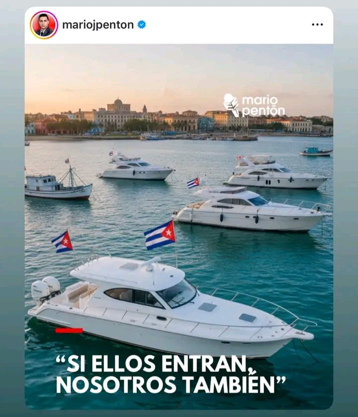 ¿Se acuerdan cuando Pentón avisó que si venía la Flotilla de Ayuda Humanitaria, también ellos vendrían con sus lanchas desde Miami? cumplieron su amenaza, ya empezaron a llegar esas lanchas, pero con armas y municiones, como hicieron en los 90’#Soberanía #CubaEstáFirme