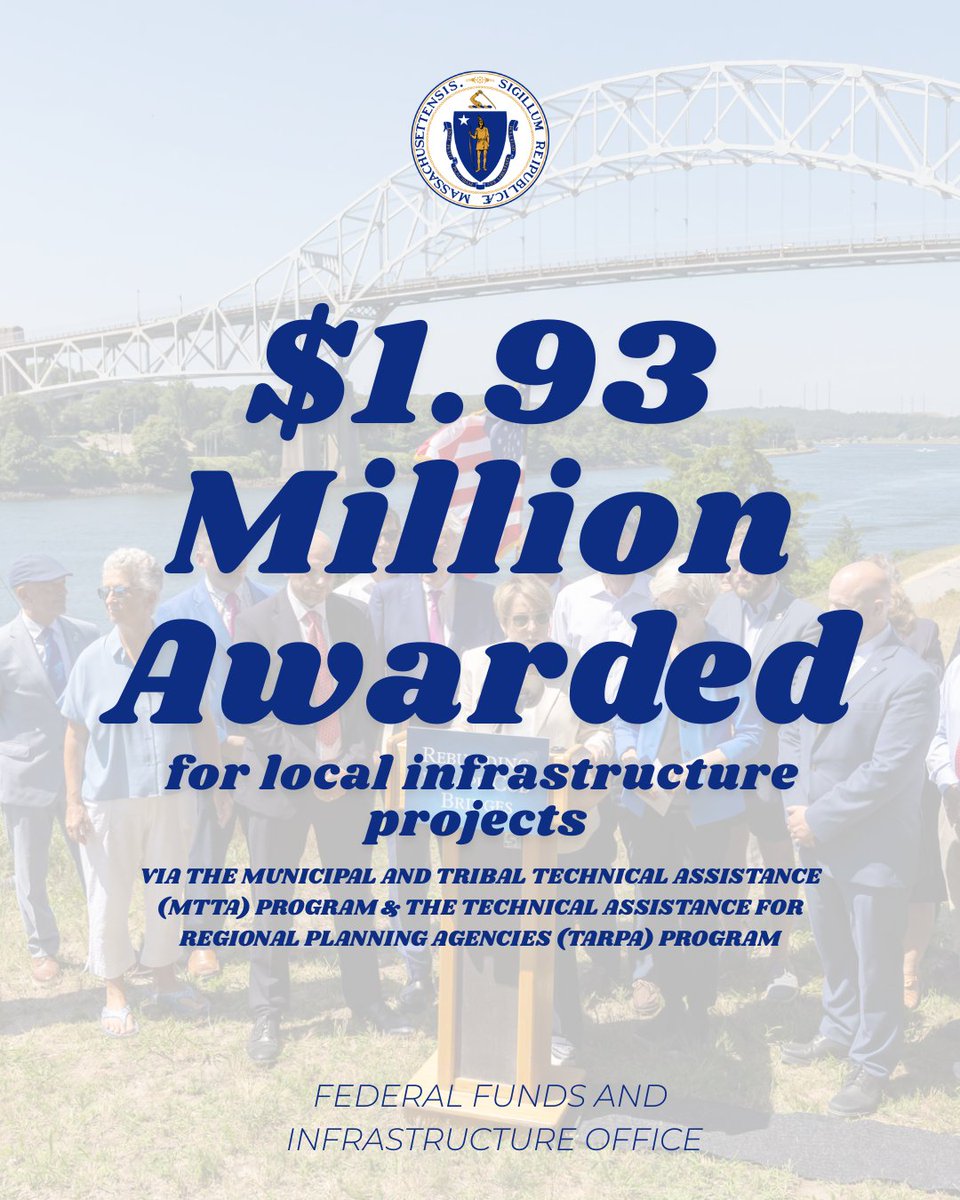 MassFFandInfra's tweet photo. These awards will support a range of housing, climate, and transportation projects spanning from Western MA all the way to the Cape &amp; Islands. Congratulations to all of our awardees! https://t.co/4JMqJrKfxP