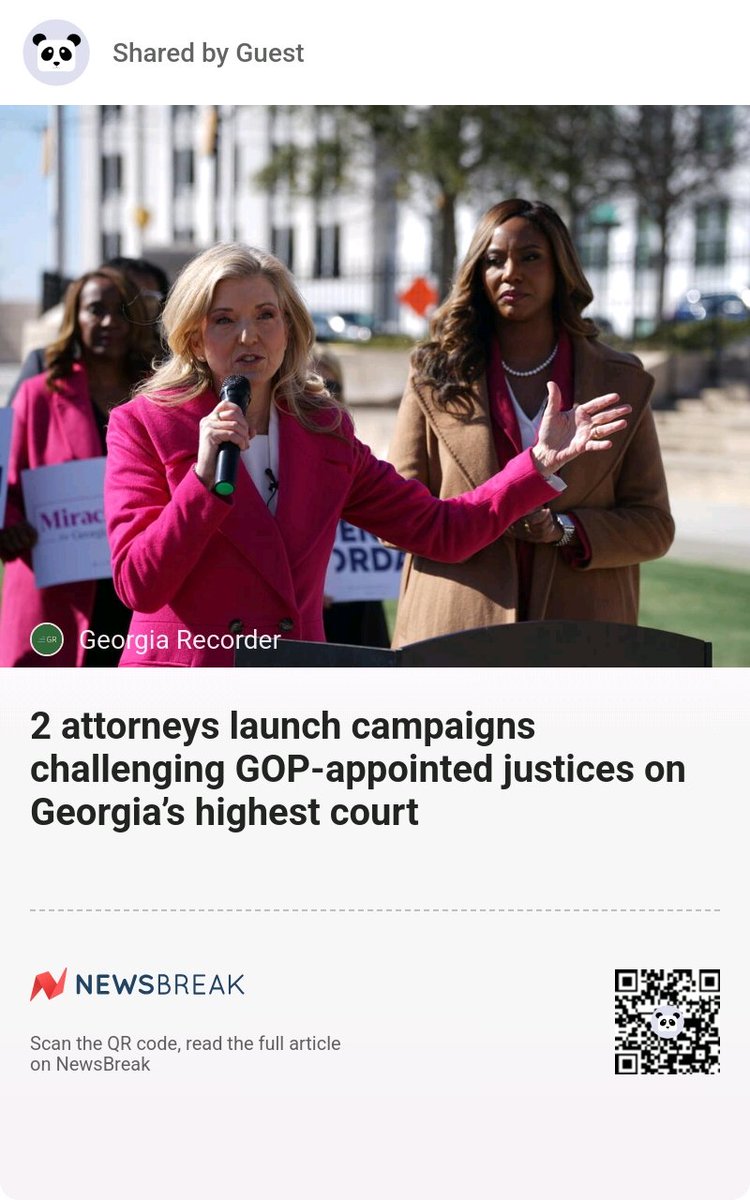 ALLREDToDoRoJo's tweet image. 2 attorneys launch campaigns challenging GOP-appointed justices on Georgia’s highest court #Georgia #Supremecourt #Attorneys #Statesupremecourt
share.newsbreak.com/hfrf5kvz