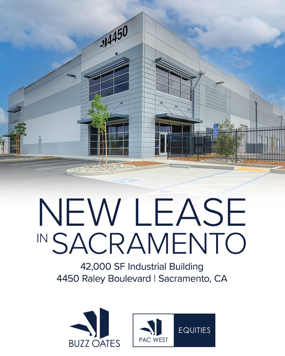 Buzz Oates &amp; Pac West Equities are happy to announce a new 42,000 SF lease at 4450 Raley Blvd in Sacramento. Welcome Groundworks California to their new location. Thank you to Whitney Freeburn (Flowers Capital Holdings, LLC) &amp; Zac Sweet (CBRE) for completing this transaction.