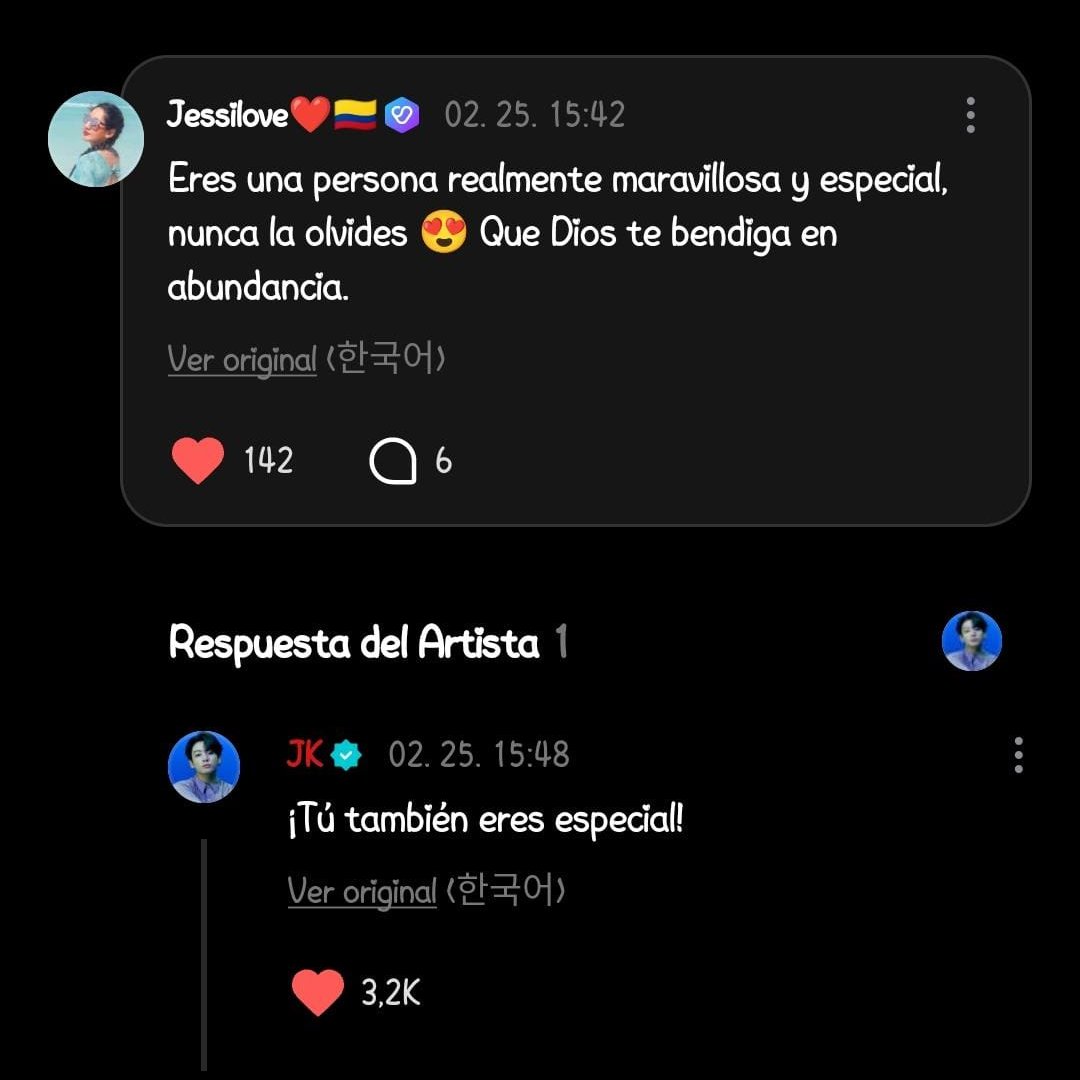 ¿Vamos a celebrar que JK le contestó a una colombiana?
Pero claro que si 🥳

MI PAÍS, MI PAÍS 🇨🇴