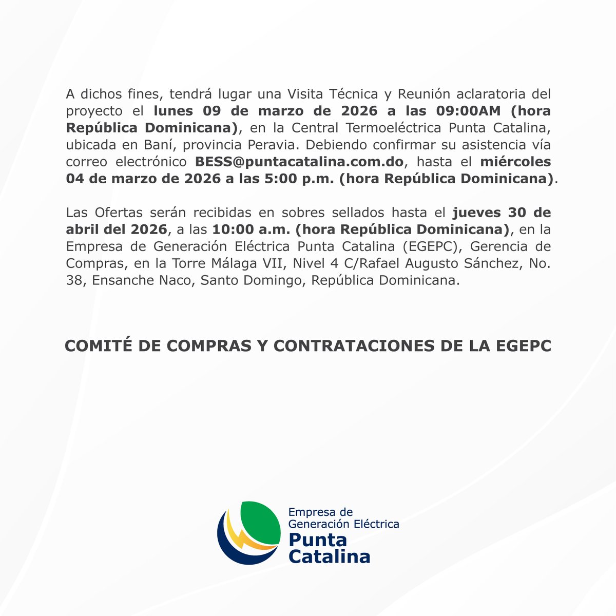 Empresa de Generación Eléctrica Punta Catalina tweet media