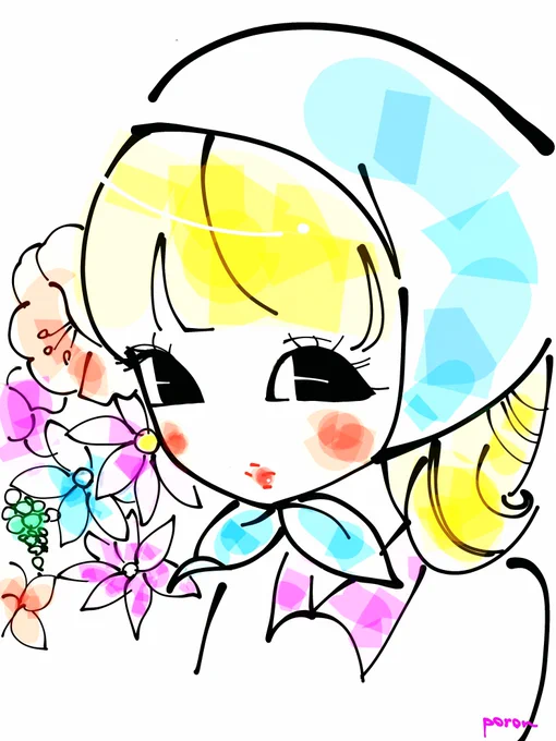 おはよー #イラスト #女の子 #ファンシー #レトロ