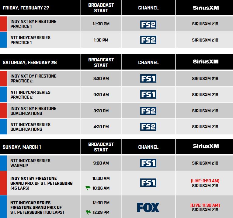 indy44's tweet photo. #IndyCar #IndyNXT #FirestoneGP Weekend Schedule (Eastern Time) #FOX #FS1 #FS2 https://t.co/kYQIWYy8Rt