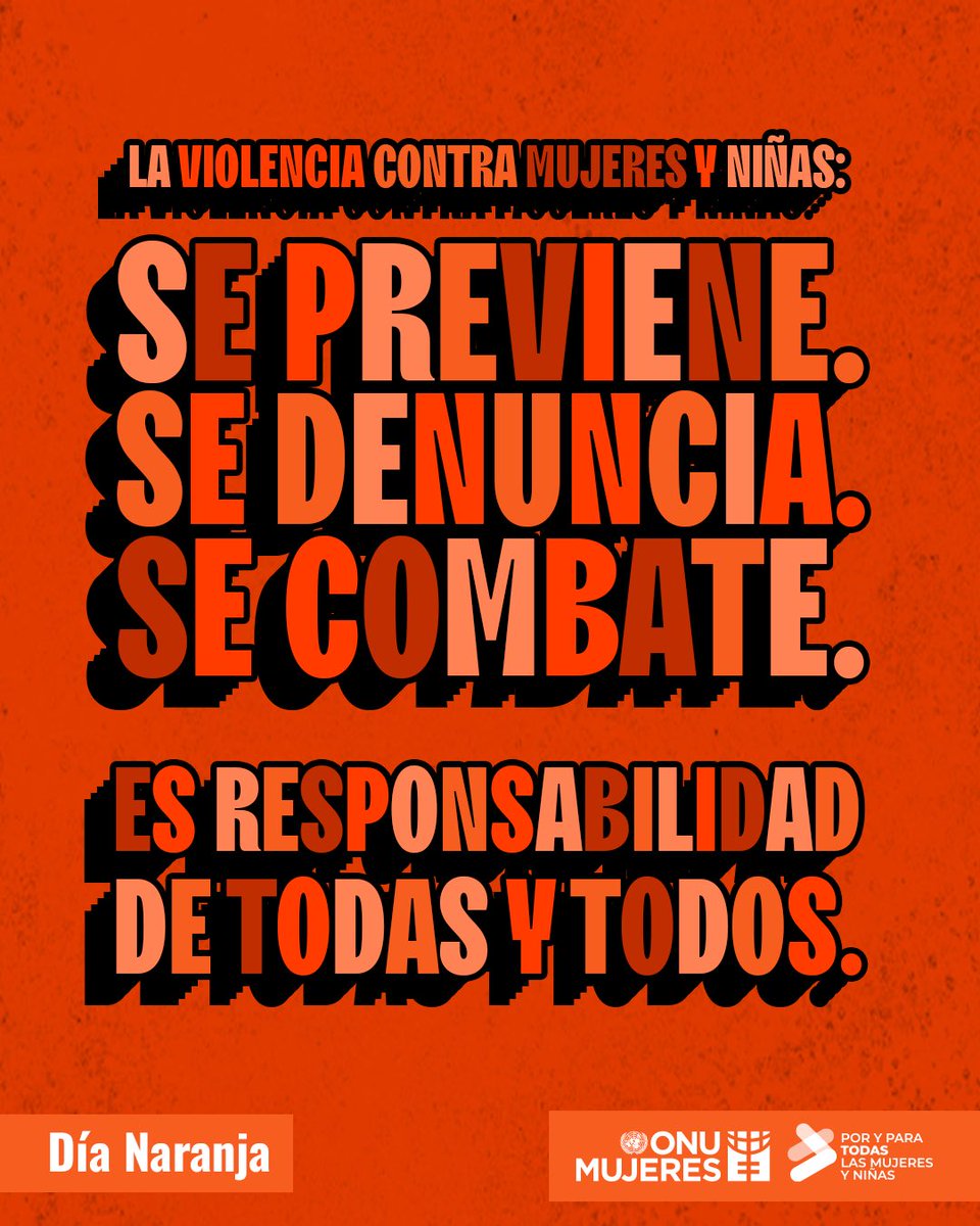 🟠Hoy es #DíaNaranja, un recordatorio de que construir espacios seguros y libres de violencia es una tarea urgente y colectiva.

La indiferencia no es opción: el compromiso es de todas y todos.

No más violencia contra las mujeres y las niñas. 

#Únete #DíaNaranja