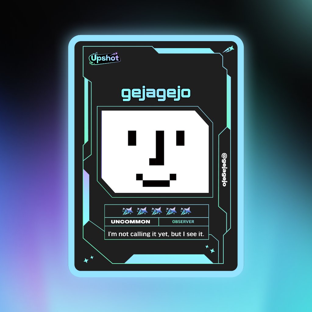 gejagejo's tweet photo. Just ripped my Predictor Card!

Ready to claim instant cash prizes, free packs and more.

Welcome to Prediction Play on @upshot_cards

Your turn
https://t.co/6FwPLmjIIc https://t.co/ef73XVX5nc