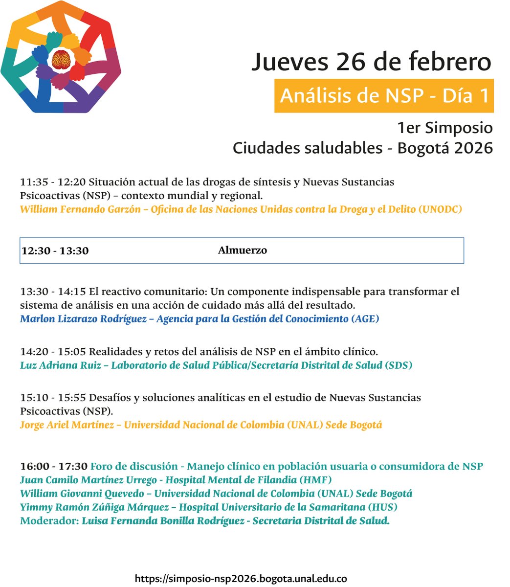 SimposioNSP26's tweet photo. ¡El 1er Simposio Distrital de Formación: Ciudades Saludables – Bogotá 2026 ya tiene programación!

Programación para el día jueves 26 de febrero. ¡No te lo pierdas!

Inscríbete:https://t.co/TGSa1OM7Rs

#CiudadesSaludables #Cities4health @SectorSalud @bUNAL_Bog https://t.co/0Vfj8icfHX