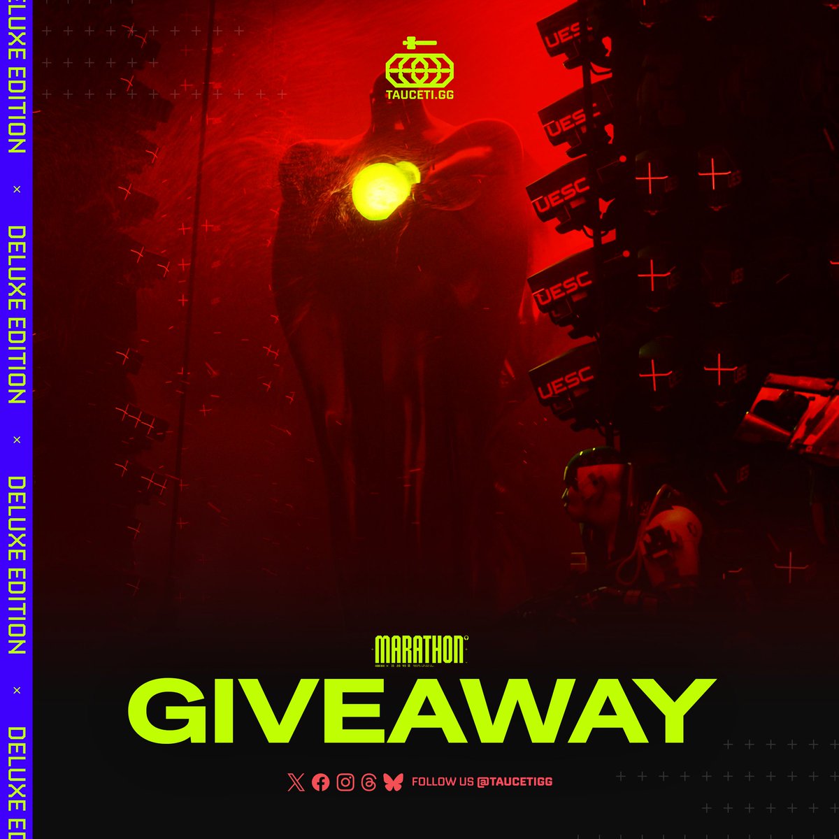 ‼️MARATHON GIVEAWAY   

We're giving away a copy of MARATHON DELUXE EDITION (any platform) to one winner. To enter:   

- Like + RT 
- Follow <a href="/TauCetiGG/">Marathon Bulletin</a> + turn on notifications 
- Comment with your favorite Runner Shell   

📅Ends 3/1.